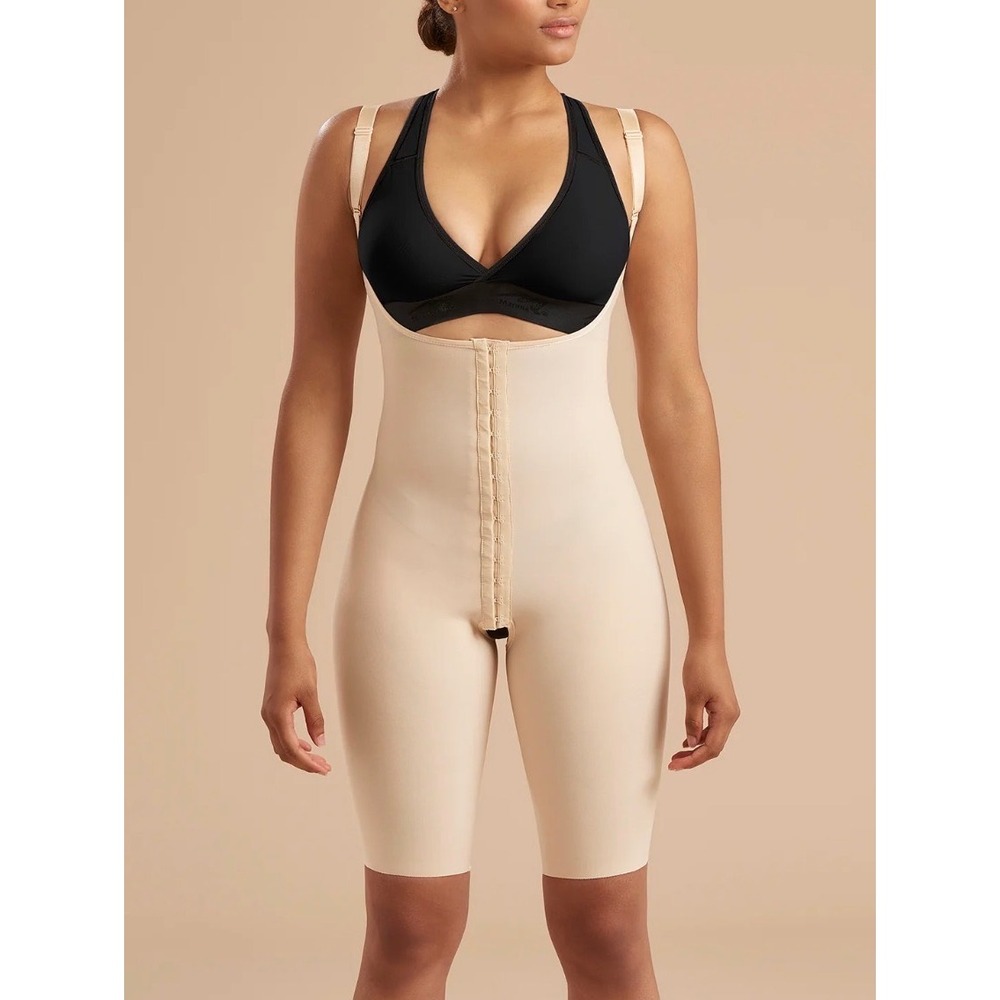 Marena Recovery SFBHS Girdle High Back Compression Bodysuit Beige Small